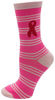 Picture of 12 Pairs of Womens Breast Cancer Awareness Socks, Pink Ribbon Soft Sport Sock Bulk Pack (12 Pairs Striped & Solids (Crew))
