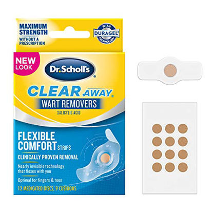 Picture of Dr. Scholl's ClearAway Wart Remover with Duragel Technology, 9ct / Clinically Proven Wart Removal of Common Warts with Discreet Thin and Flexible Cushions, Optimal for Fingers and Toes
