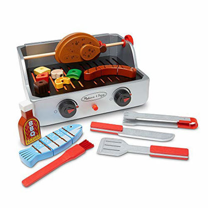 Picture of Melissa & Doug Rotisserie and Grill Wooden Barbecue Play Food Set (24 pcs)