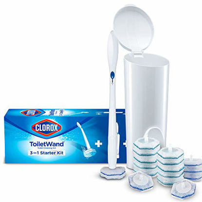 Picture of Clorox ToiletWand Disposable Toilet Cleaning System - ToiletWand, Storage Caddy and 16 Disinfecting ToiletWand Refill Heads (Package May Vary)