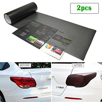 Picture of 1797 Car Light Tint Film Frosted Taillight Tail Back Turn Signal Black Headlight Fog Light Tinted Vinyl Color Sticker Self Adhesive Shiny Chameleon Accessories Parts 48''x12'' 2pcs