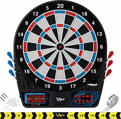 Picture of Viper by GLD Products 777 Electronic Dartboard Sport Size Over 40 Games Auto-Scoring LCD Cricket Display Impact-Tough Target for Lasting Durability and Ultra-Thin Spider for Fewer Bounce Outs with Soft Tip Darts, black, one size