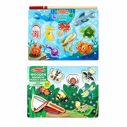 Picture of Melissa & Doug Magnetic Wooden Puzzle Game Set: Fishing and Bug Catching