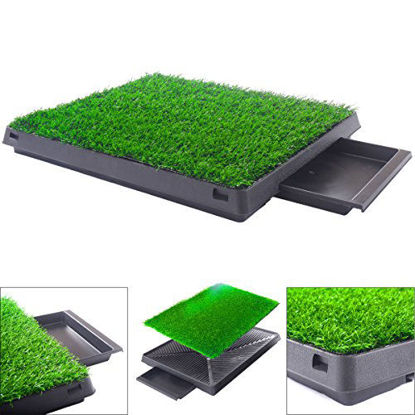 Picture of Dog Potty home Training Toilet Pad Grass Surface Pet Park Mat Outdoor Indoor