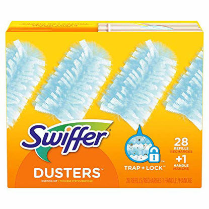 Picture of Swiffer Dusters Dusting Kit, Starter Kit Handle & 28 Duster Refills, 1 Count (Pack of 29)