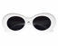 Picture of JUSLINK Bold Retro Oval Mod Thick Frame Sunglasses Round Lens Clout Oval Goggles White