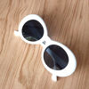 Picture of JUSLINK Bold Retro Oval Mod Thick Frame Sunglasses Round Lens Clout Oval Goggles White