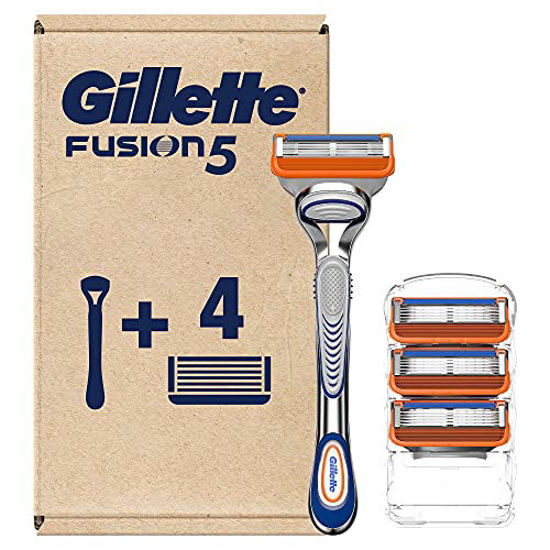 Picture of Gillette Fusion5 Mens Razor, 1 Gillette Razor Handle Plus 4 Five-Bladed Cartridge Refills