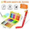 Picture of 48 Colors Gel Crayons for Toddlers, Shuttle Art Non-Toxic Twistable Crayons Set with 1 Brush and Foldable Case for Kids Children Coloring, Crayon-Pastel-Watercolor Effect, Ideal for Paper
