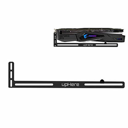 Picture of upHere Graphics Card GPU Brace Support Video Card Sag Holder/Holster Bracket, Anodized Aerospace Aluminum, Single or Dual Slot Cards (Black),GL05