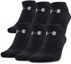 Picture of Under Armour Adult Cotton No Show Socks, 6-Pairs , Black/Gray , Large