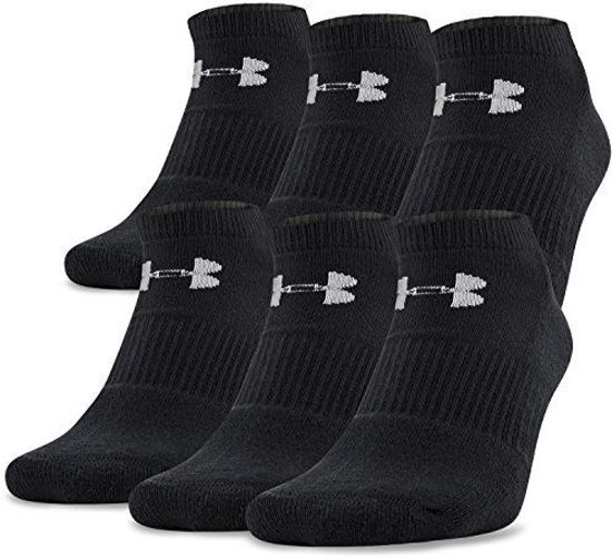 Picture of Under Armour Adult Cotton No Show Socks, 6-Pairs , Black/Gray , Large