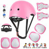 Picture of DaCool Kids Bike Helmet Skateboard Knee Pads - Toddler Helmet Adjustable for 3~8yrs Girls Boys Child Kids Protective Gear Set for Sport Cycling Bike Roller Skating Scooter Rollerblade,Pink