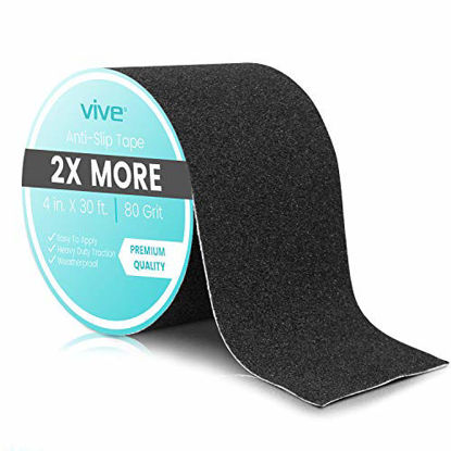 Picture of Vive Grip Tape (30 Feet) - Anti Slip Traction Tread for Indoor and Outdoor Use - Heavy Duty Waterproof Stickers for Safety, Stairs, Deck, Steps - Non Skid Adhesive for Elderly, Seniors, Men, Women