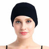 Picture of Man Elastic Lightweight Bamboo Night Sleep Cap for Chemo Patients Hair Loss Black