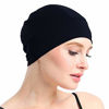 Picture of Man Elastic Lightweight Bamboo Night Sleep Cap for Chemo Patients Hair Loss Black