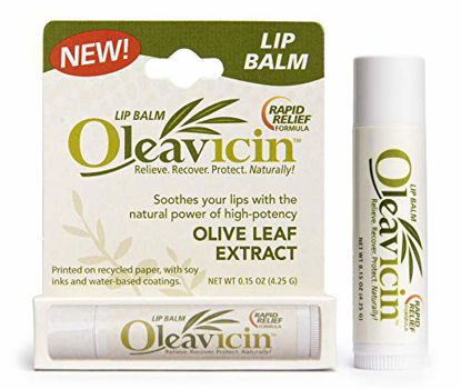 Picture of Natural Lip Balm by Oleavicin | Dry Lip Relief | Patented Moisturizing Formula for Chapped Lips | Organic Olive Leaf Extract