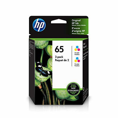 Picture of HP 65 | 2 Ink Cartridges | Tri-color | Works with HP DeskJet 2600 Series, 3700 Series, HP ENVY 5000 Series, HP AMP 100, 120, 125, 130 | 6ZA56AN