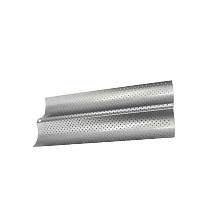 Picture of UPKOCH Baguette Pan Nonstick Perforated French Bread Baking Bake Mold Toast Cooking Baker Molding Oven Toaster Pan Cloche Waves Steel Tray (Size S 2 Slots Silver)