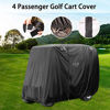 Picture of 10L0L 4 Passenger Golf Cart Cover Fits EZGO, Club Car and Yamaha, 400D Waterproof Durable Polyester Golf Cart Cover with Three Zipper Doors Windproof Sunproof - Black