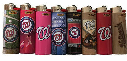 Picture of 8pc Full Size Set BIC Compatible with Washington Nationals MLB Officially Licensed Cigarette Lighters Nats