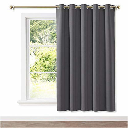 Picture of NICETOWN Blackout Wide Blinds for Sliding Door,Insulated Noise Reduction Drapes,Privacy Vertical Curtain for Living Room&Bedroom (1 Panel,Gray,W70 x L72)