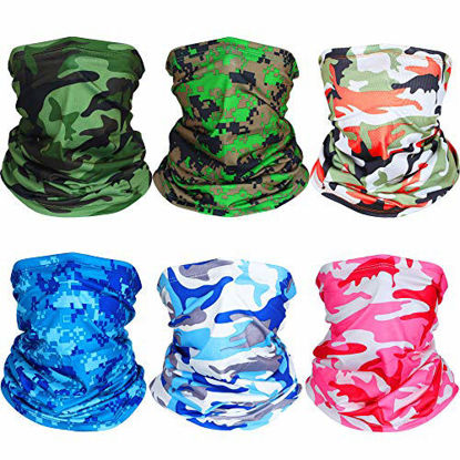 Picture of 6 Pieces Summer UV Protection Face Cover Neck Gaiter Bandana Breathable Headwrap Cooling Face Scarf for Camping Running Cycling Fishing Sport Hunting 2020/5/30 6 Pieces Summer UV Protection Face Cover Neck Gaiter Bandana Breathable Headwrap Cooling F