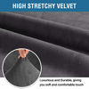 Picture of H.VERSAILTEX Stretch Velvet Sofa Covers for 3 Cushion Couch Covers Sofa Slipcovers with Non Slip Straps Underneath The Furniture, Crafted from Thick Comfy Rich Velour (Sofa 72"-96", Grey)