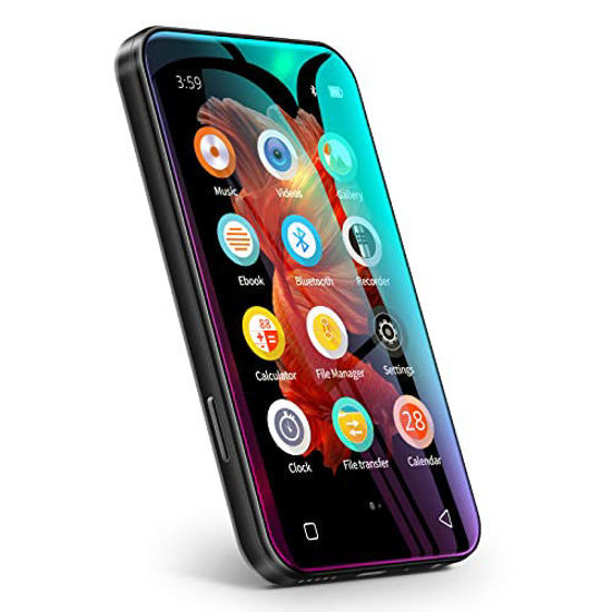 Picture of TIMMKOO MP3 Player with Bluetooth, 4.0" Full Touchscreen Mp4 Mp3 Player with Speaker, Portable HiFi Sound Mp3 Music Player with Bluetooth, Voice Recorder, E-Book, Supports up to 512GB TF Card (Black)