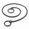 Picture of Mogoko Stainless Steel Dog Choke Chain Collar, Puppy Metal Snake Chain Pet Show Slip Collar Choker for Training Walking (Black;16.0" 3.0mm)