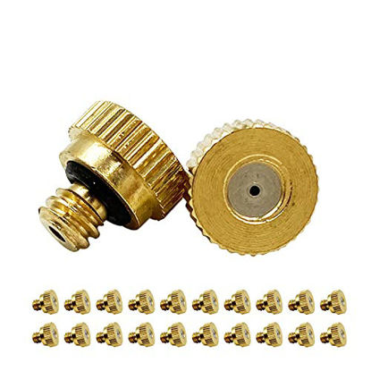 Picture of RuoFeng Mister Nozzles Brass for Outdoor Cooling System Low-Pressure Atomizer 22 pcs Orifice 0.012" (0.3 mm) 10-24 UNC