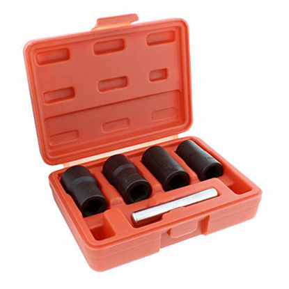 Picture of ABN Twist Socket Set Lug Nut Remover Extractor Tool - 5 Piece Metric Bolt and Lug Nut Extractor Socket Tools