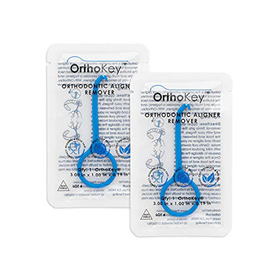 Picture of OrthoKey Clear Aligner Removal Tool for Invisible Removable Braces, Retainers, and More - Blue (2 Pack)