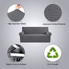 Picture of H.VERSAILTEX Stretch Sofa Covers for 3 Cushion Couch Covers Sofa Slipcovers for Living Room Feature Thick Checked Jacquard Fabric with Elastic Bottom, Sofa Large - Grey