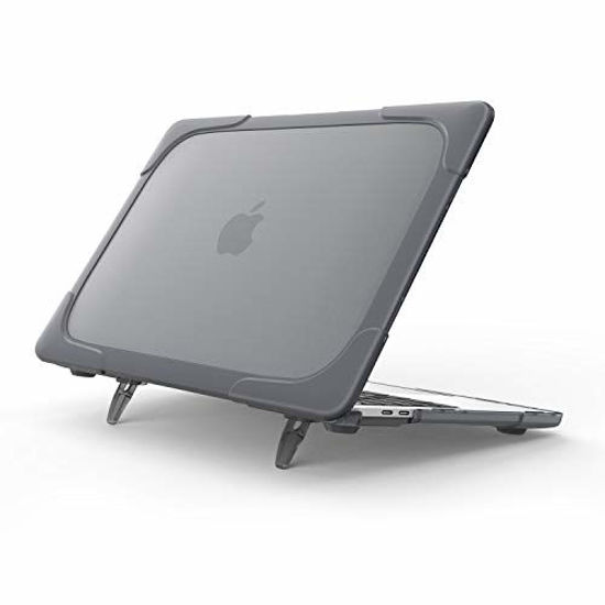 Picture of ProCase MacBook Air 13 Inch Case 2020 2019 2018 Release A2337 M1 A2179 A1932, Heavy Duty Slim Hard Shell Protective Cover with Fold Kickstand for MacBook Air 13 Retina with Touch ID -Grey