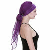 Picture of Cancer HeadCovers for Women Pre Tied Headwrap Chemo Patient Turbans Scarves Gift Dark Purple