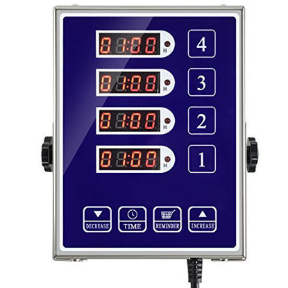 Picture of YOOYIST Commercial 4 Channels Kitchen Timers Restaurant Timer Loud Alarm Cooking Reminder Stainless Steel Clear Display for Multiple Events