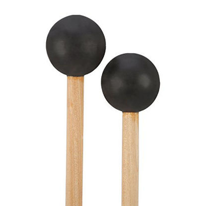 Picture of Shappy Bell Mallets Glockenspiel Sticks, Rubber Xylophone Mallet Percussion with Wood Handle, 15 Inch Long (Black)