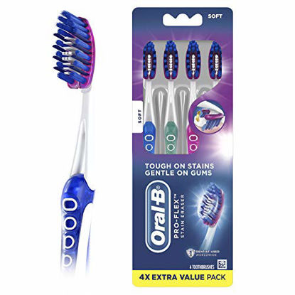 Picture of Oral-B 3D White Luxe Pro-Flex Manual Soft Toothbrush, 4 Count (5823815673)