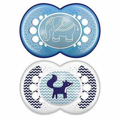 Picture of MAM Original Pacifier (2 pack, 1 Sterilizing Pacifier Case), Pacifiers 16 Plus Months, Baby Pacifiers, Baby Boy, Best Pacifiers for Breastfed Babies, Sterilizing Storage Case, Designs May Vary