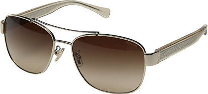 Picture of Coach L151 HC7064 Sunglasses 926513-56 - Light Gold/Crystal Light Brown Frame, HC7064-926513-56