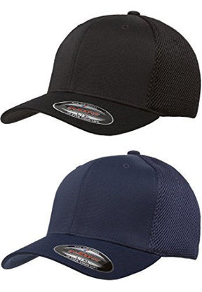Picture of Flexfit 6533 Ultrafibre & Airmesh Fitted Cap, 2pack 1-black & 1-navy - Large/X-Large