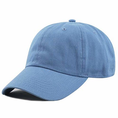 Picture of The Hat Depot Washed Denim Low Profile One Size Cap (Sky Blue)