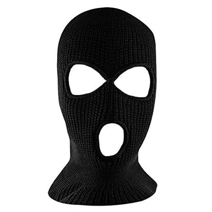 Picture of Knit Sew Acrylic Outdoor Full Face Cover Thermal Ski Mask by Super Z Outlet, Black, One Size Fits Most