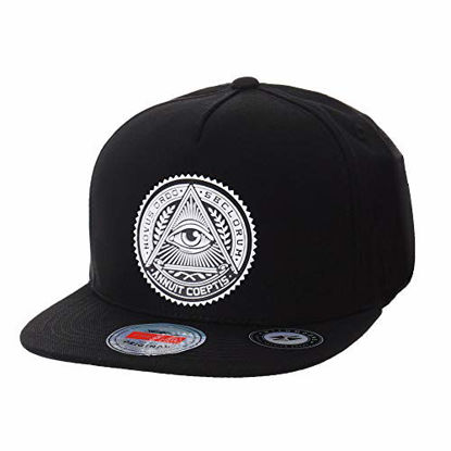 Picture of WITHMOONS Snapback Hat Illuminati Patch Hip Hop Baseball Cap AL2344 (Black)