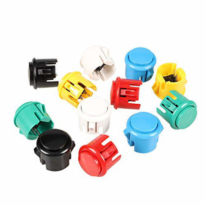 Picture of EG Starts OEM 12x 30mm Push Button Switch Copy Sanwa Obsf-30 Obsc-30 Obsn-30 Buttons DIY Arcade Fighting Game Kits & Super Street Fighter Games - Each Color 2 pcs