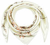 Picture of Large Square Satin Silk Like Lightweight Scarfs Hair Sleeping Wraps for Women Beige Floral Flowers
