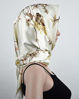 Picture of Large Square Satin Silk Like Lightweight Scarfs Hair Sleeping Wraps for Women Beige Floral Flowers