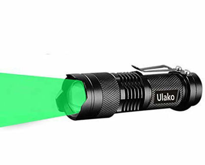Picture of Ulako Single 1 Mode Zoomable LED 150 Yard Green Light Flashlight Torch for Fishing Hunting Detector