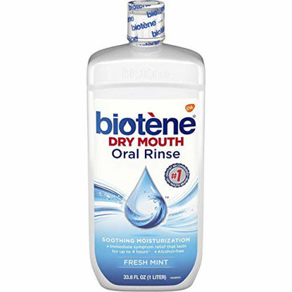 Picture of Biotene Oral Rinse Mouthwash for Dry Mouth, Breath Freshener and Dry Mouth Treatment, Fresh Mint - 33.8 fl oz